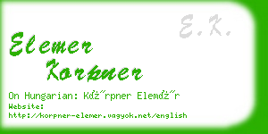 elemer korpner business card